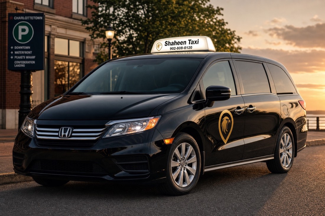 Shaheen Taxi fleet vehicle — professional PEI transportation service Charlottetown